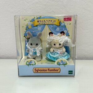 Sylvanian Families Wedding Bride Groom Baby Rabbit Pair Set Calico Critters